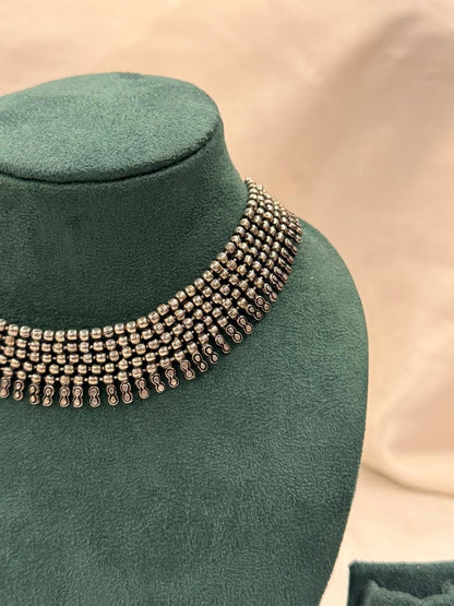 Oxidised 5 Layer Choker Necklace