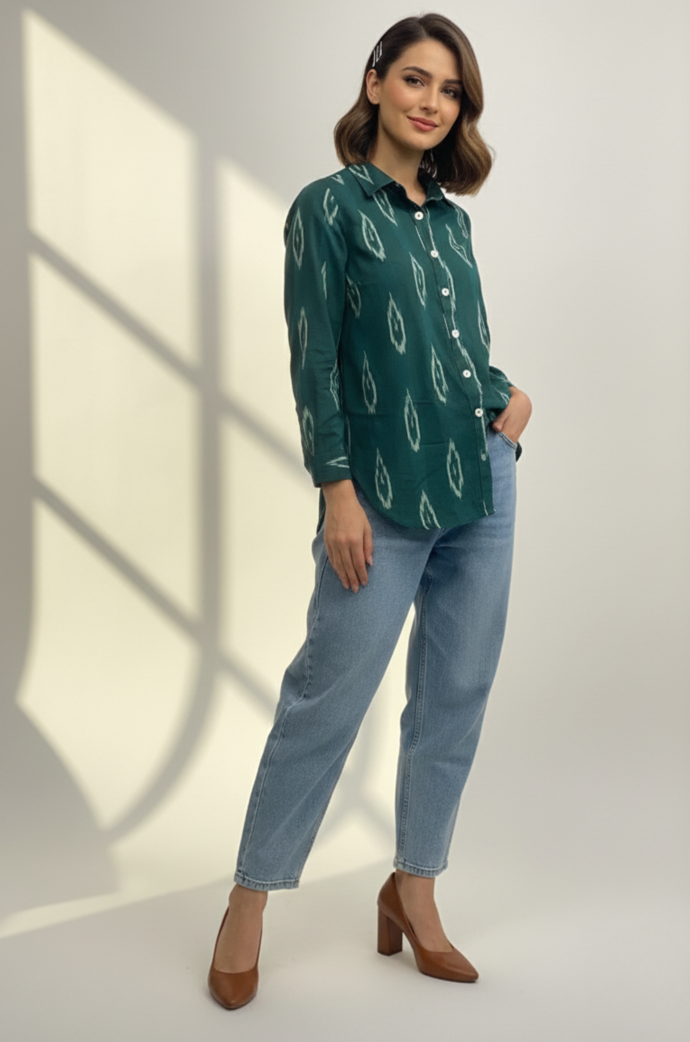 Maati  Moss Mirage Cotton Button Down Shirt