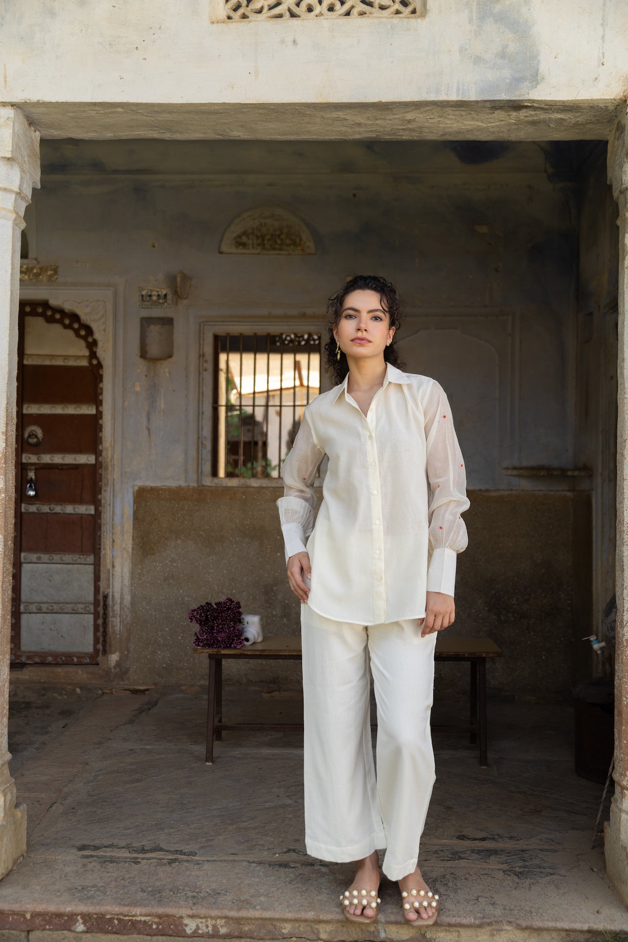 Anu Amala Cherry Blossom Chanderi Shirt