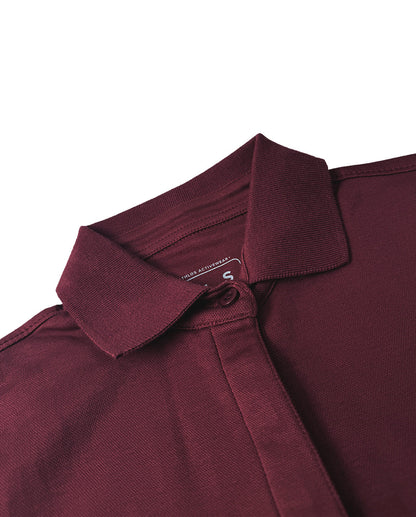 Athlos The Polo Wine Red Supima Top