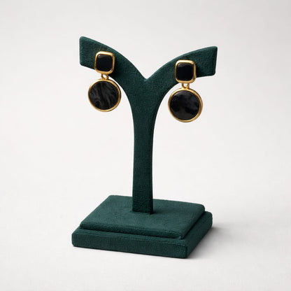 Midnight Marble Geometric Drop Earrings LP- 48Hr Delivery
