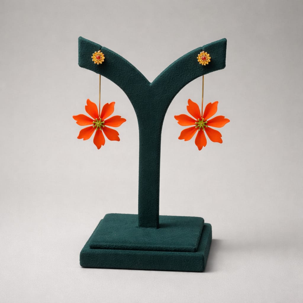 Sunset Bloom Oversized Floral Drop Earrings LP- 48Hr Delivery