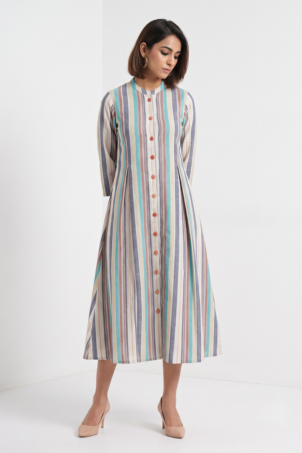 Ocean Trails Long Maxi Button Cotton Down Dress
