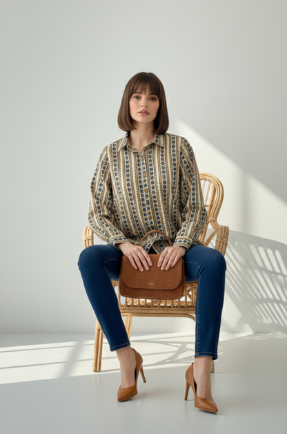 Maati  Sandy Bloom Cotton Button Down Shirt