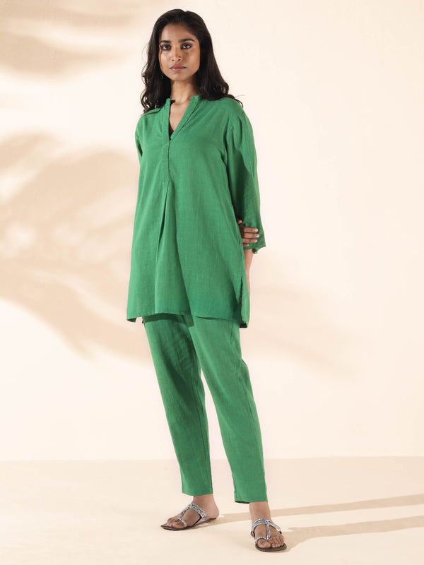 trueBrowns Green Cotton Relaxed Co-ord Set LP