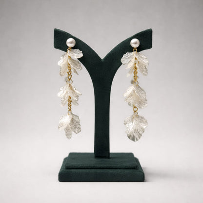 Pearl Leaf Cascade Statement Earrings LP- 48Hr Delivery