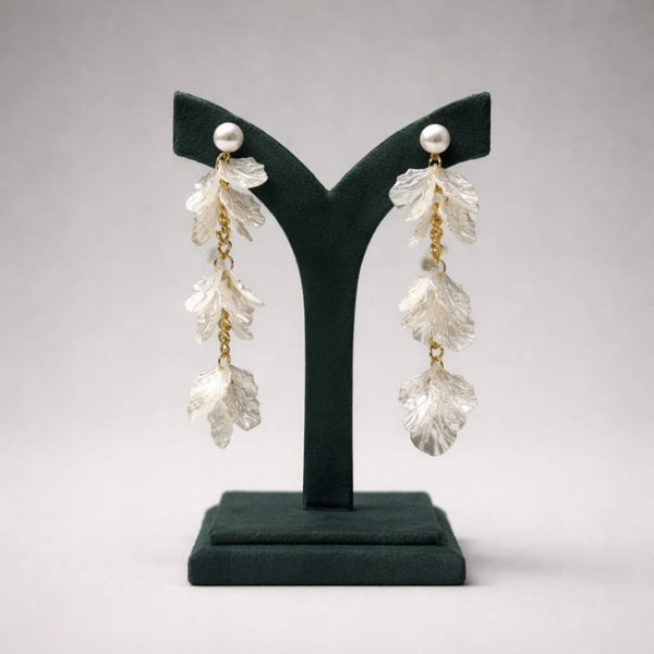 Pearl Leaf Cascade Statement Earrings LP- 48Hr Delivery