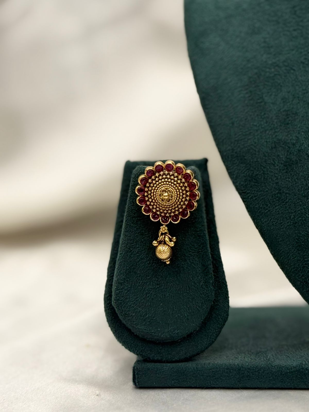 Antique Finish Premium Double Layered Long Chain with Pendant and Matching Earrings