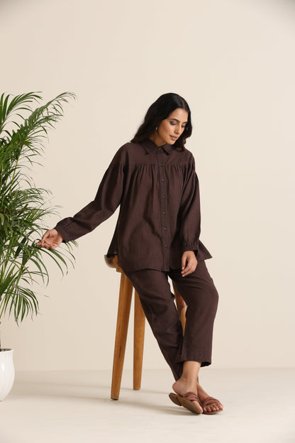 trueBrowns Cola Cotton Shirt Co-ord Set