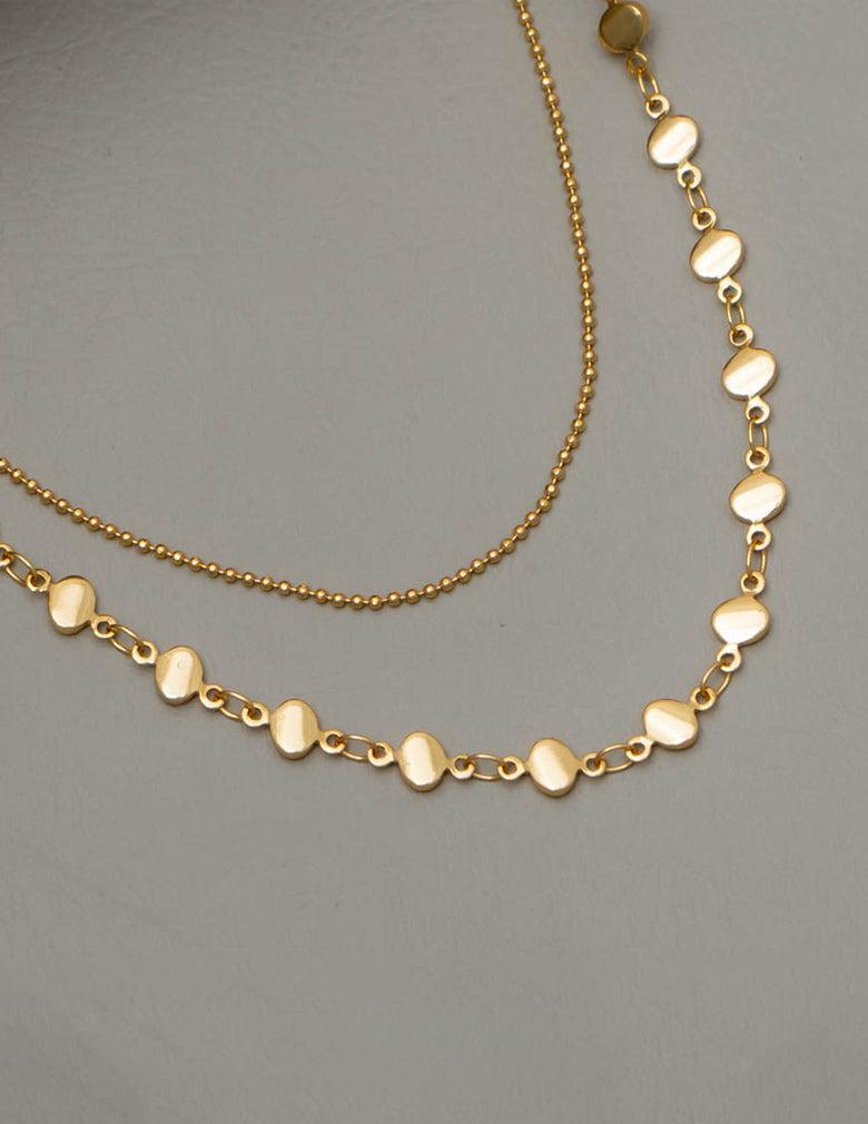 Anti Tarnish Dot Layered chain Necklace LP- 48Hr Delivery