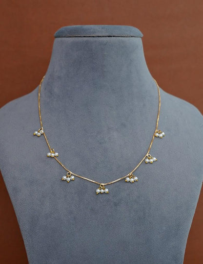 Gold Plated Pearl Hanging Invisible Necklace LP- 48Hr Delivery