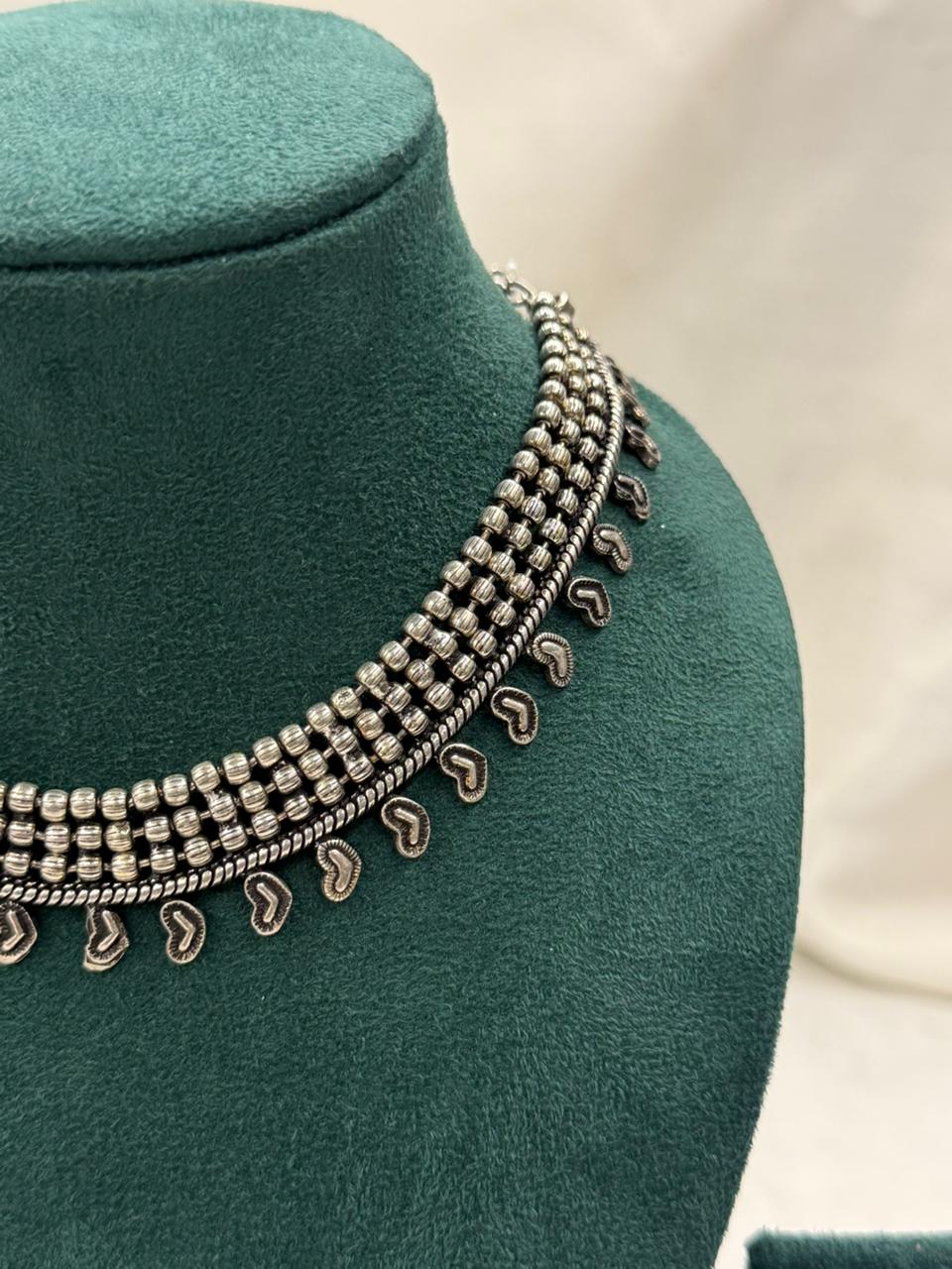 Oxidised 3 Layer Choker Necklace