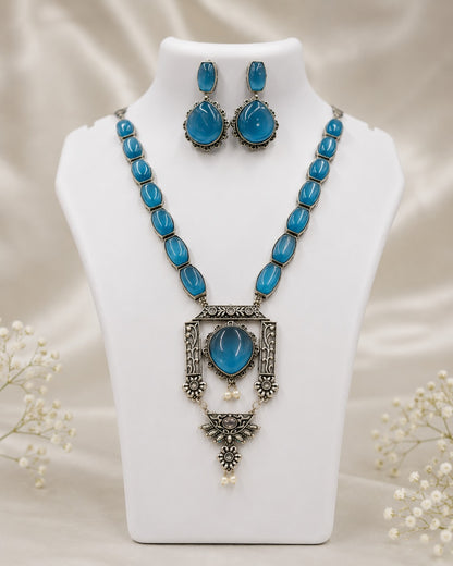 Azure Blue Statement Necklace Set LP- 48Hr Delivery