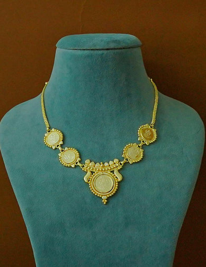 Gold Tone Kaashu Lakshmi Pendant Chain Necklace