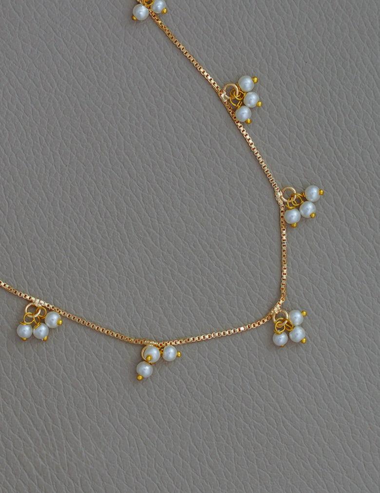 Gold Plated Pearl Hanging Invisible Necklace LP- 48Hr Delivery