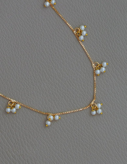 Gold Plated Pearl Hanging Invisible Necklace LP- 48Hr Delivery