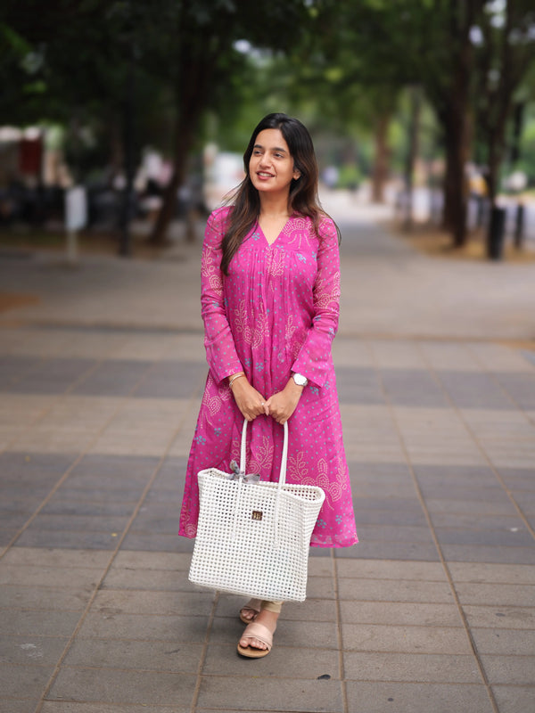 Studio Pink Organza Alia Cut Dress