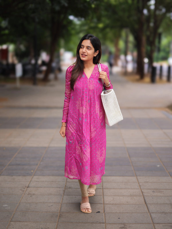 Studio Pink Organza Alia Cut Dress