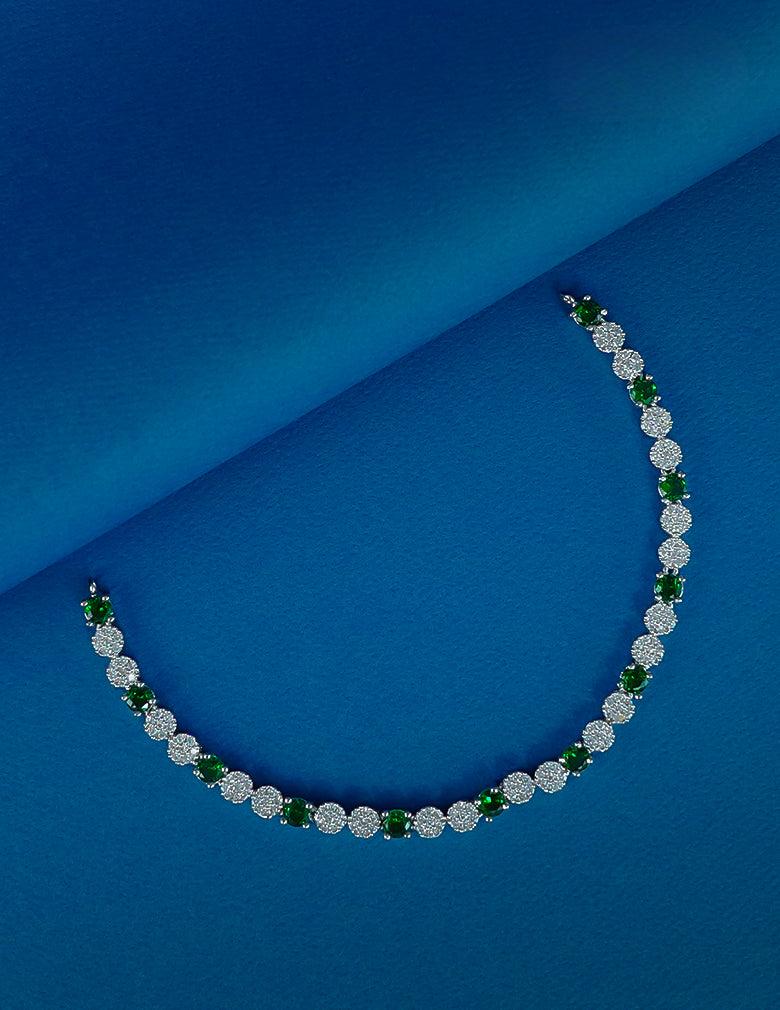 Silver Plated AD Stone  Necklace