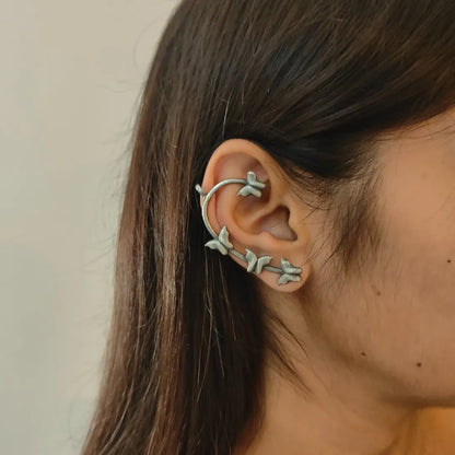 “Titlis” Butterfly Silver Look Alike Earcuff for Navratri