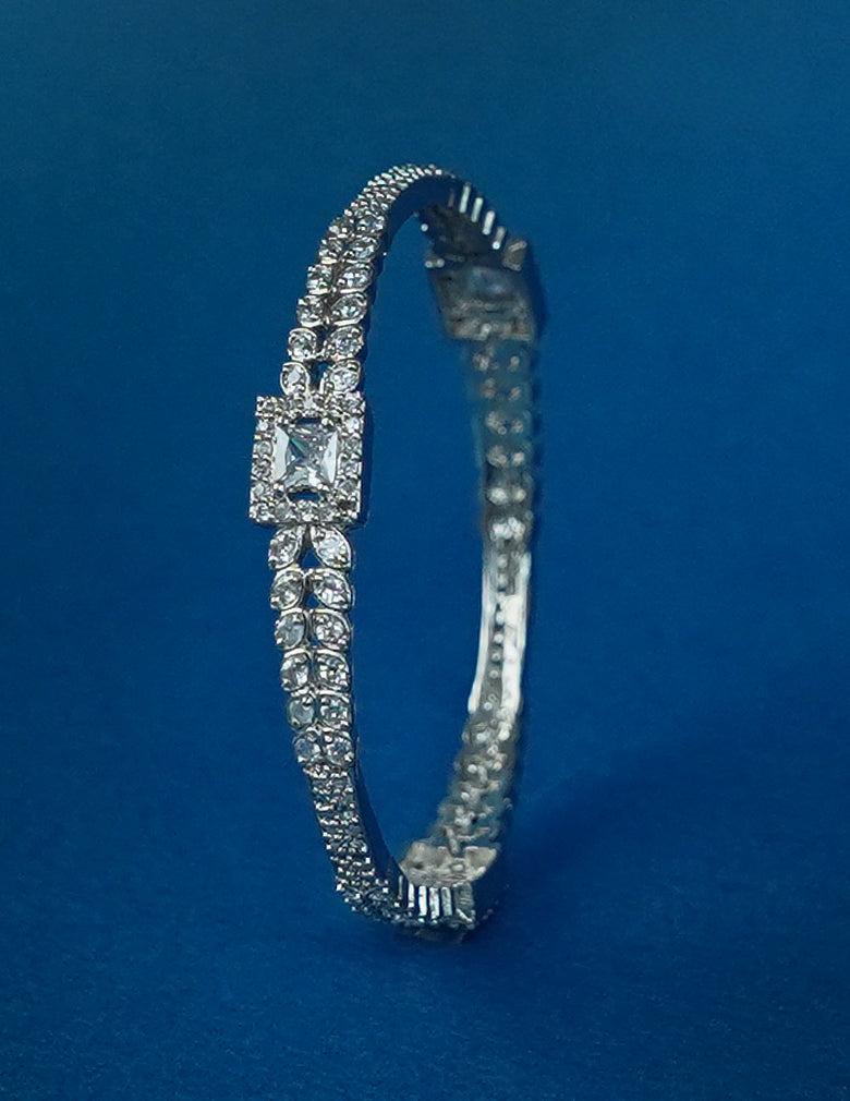 Silver Plated AD Stone Bangle