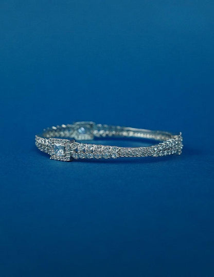 Silver Plated AD Stone Bangle