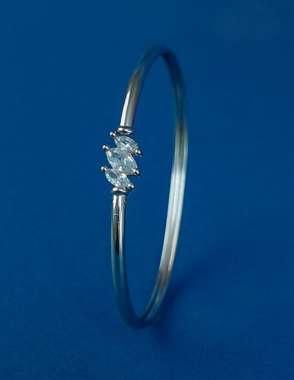 Silver Plated AD Stone Openable Bangle