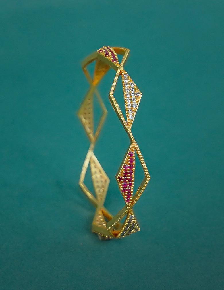 18k Gold Plated AntiTarnish AD stone Bangle