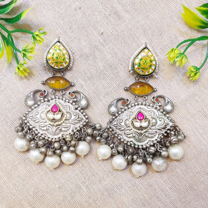 heavy silver earrings