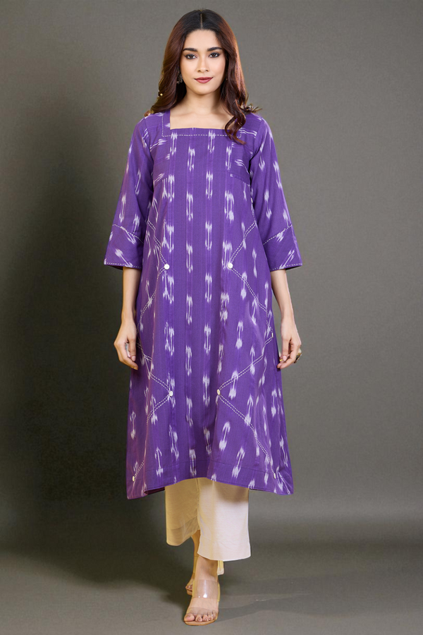 A-Line Panelled Kurta Amethyst Aura Kurta Top