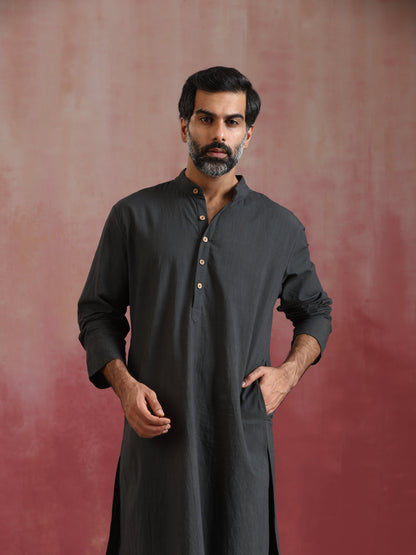 trueBrowns Men's Grey Kurta