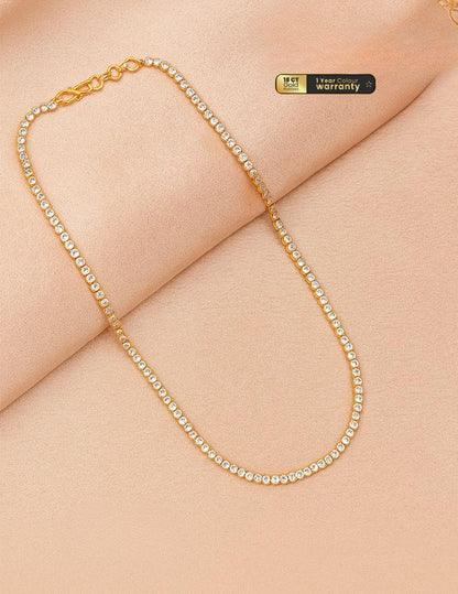 Anti Tarnish Gold toned Tennis chain Necklace LP- 48Hr Delivery
