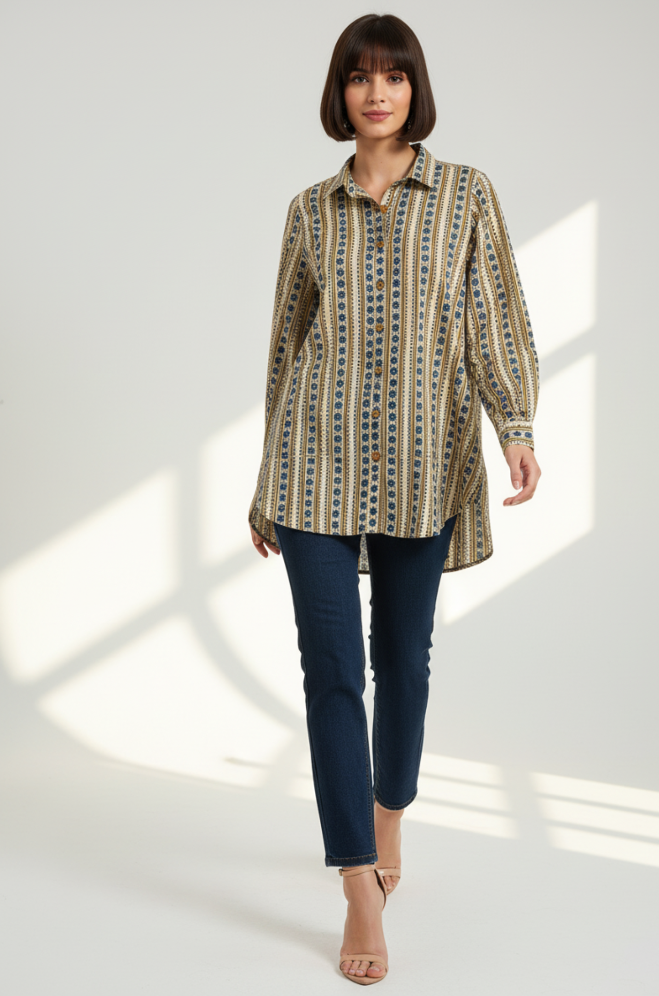 Maati  Sandy Bloom Cotton Button Down Shirt