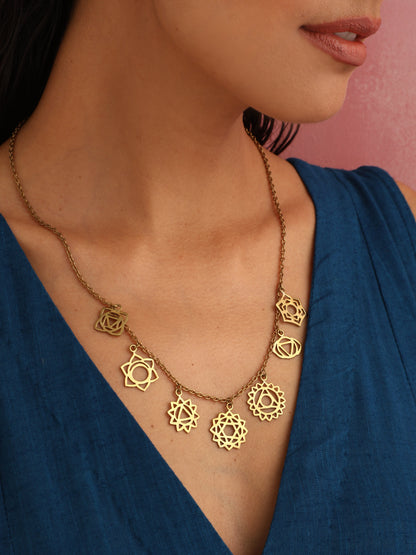 trueBrowns Brass Dangle Necklace