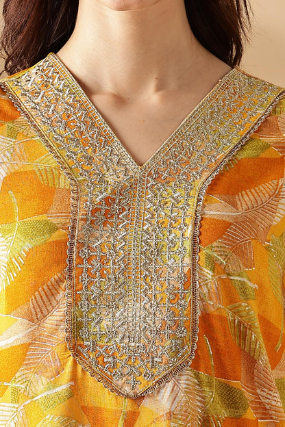 Mustard & Green Kurta,Pant with Pocket and Dupatta 3PCS Set - LP