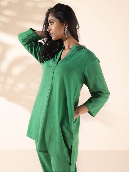 trueBrowns Green Cotton Relaxed Co-ord Set LP