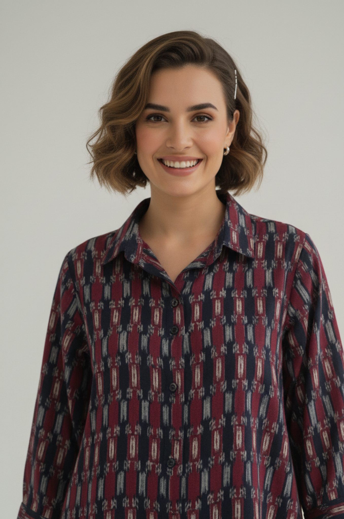 Maati  Midnight Everyday Ikat Cotton Shirt