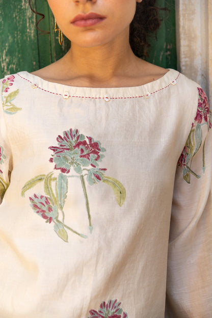 Anu Ira Chanderi Kurta Set