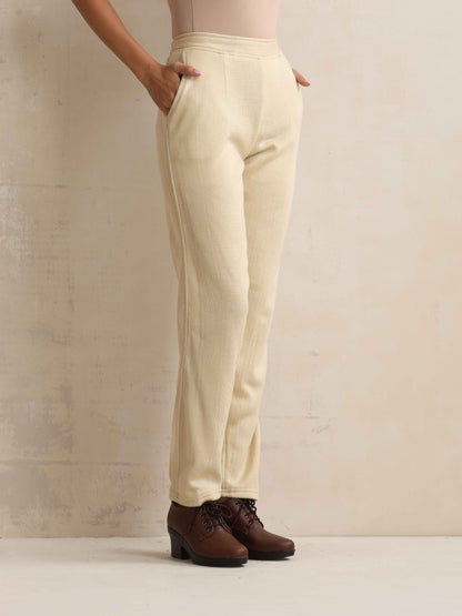 trueBrowns Beige Woollen Pants