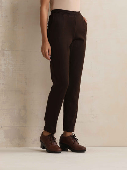 trueBrowns Brown Woollen Pants