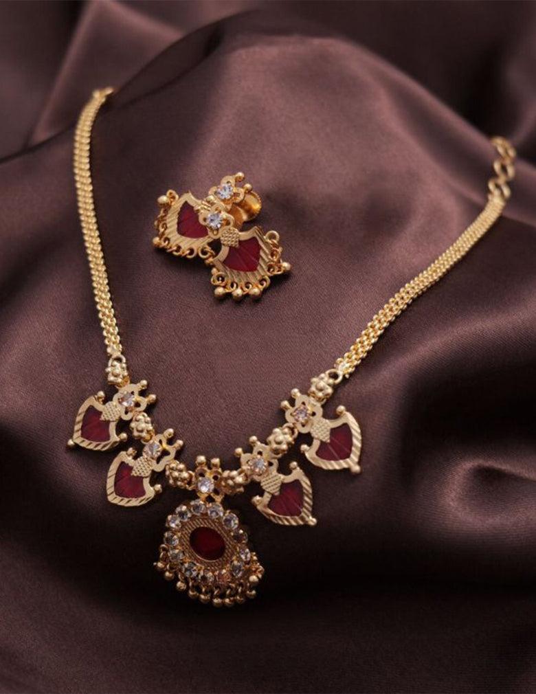 Palakka Necklace Earrings Set LP- 48Hr Delivery