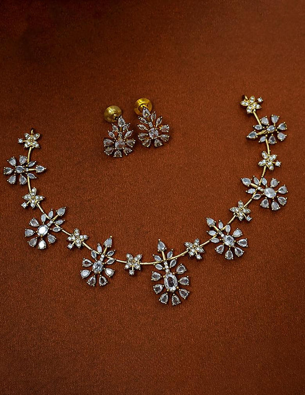AD Stone Necklace Earring Set