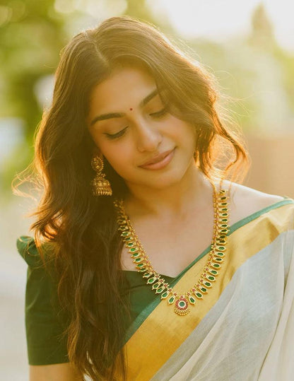 Gold tone Nagapadam Long Necklace Haram