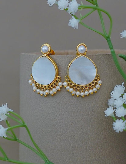 Golden Pearl Drop Earrings LP- 48Hr Delivery