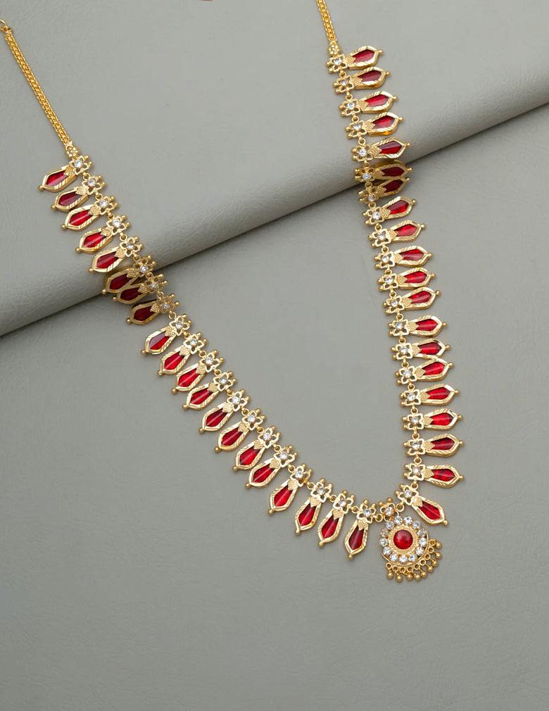 Gold tone Nagapadam Long Necklace Haram