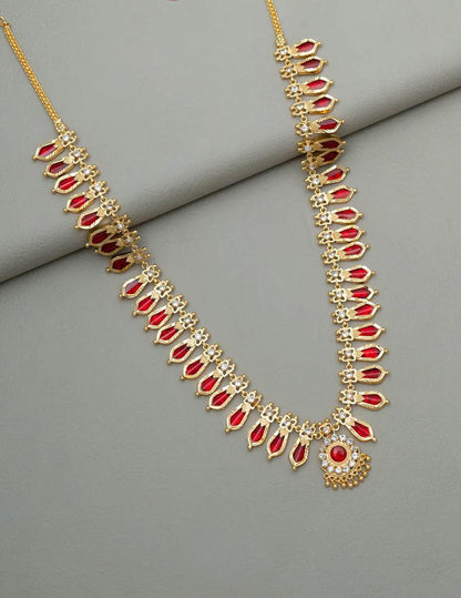 Gold tone Nagapadam Long Necklace Haram