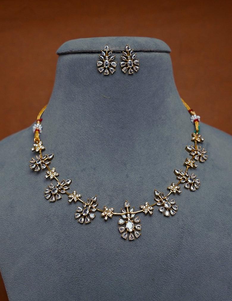 AD Stone Necklace Earring Set