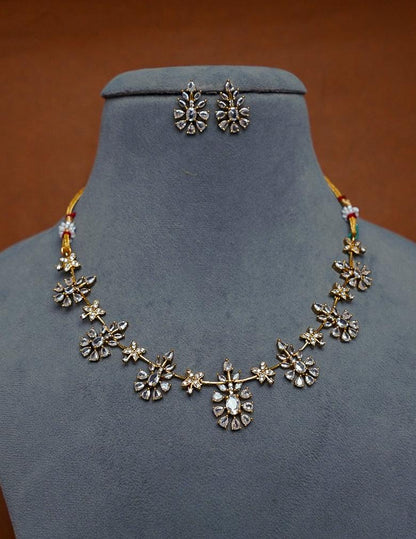 AD Stone Necklace Earring Set