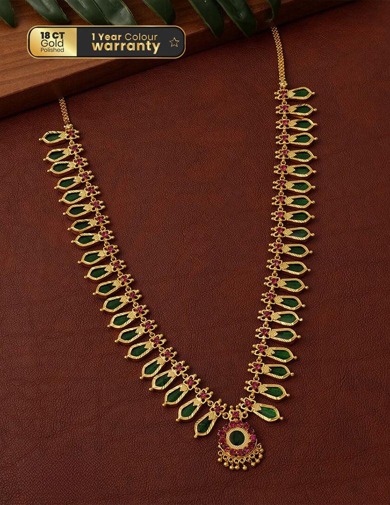 Gold tone Nagapadam Long Necklace Haram