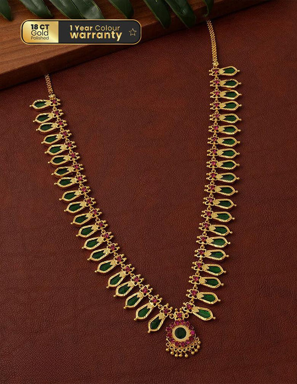 Gold tone Nagapadam Long Necklace Haram